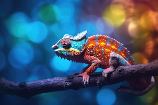 Camaleón colorido en la rama IA generativa