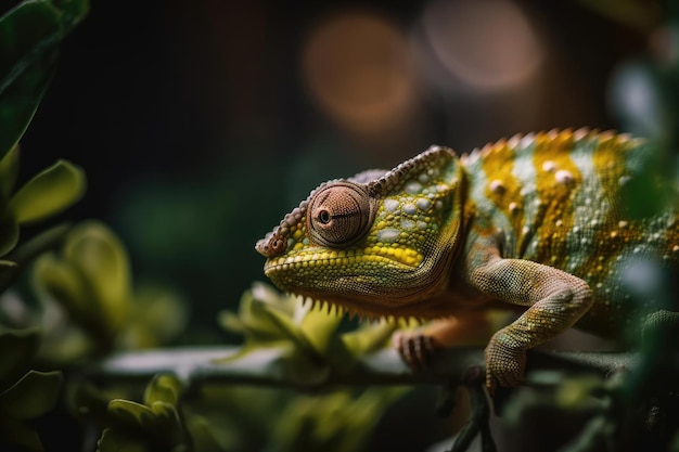 Camaleón fascinante con colores y patrones vibrantes