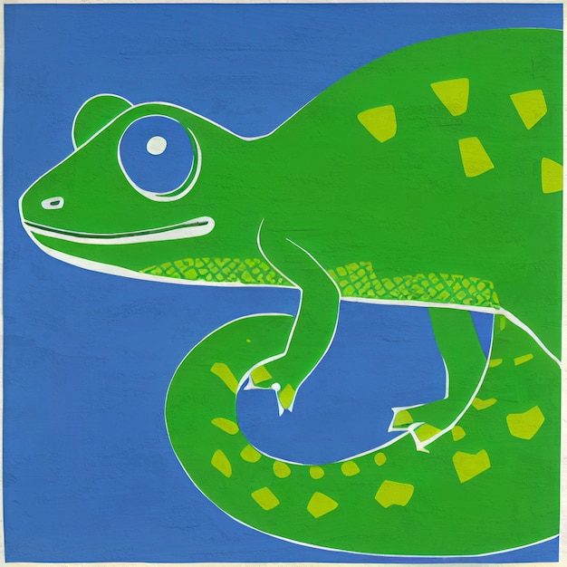 Foto camaleón ilustración artístico amazon jungle animal personaje bosquejo