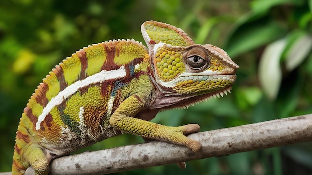 El camaleón joven furcifer pardalis ankify en un blanco aislado