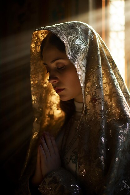 Foto la cámara se aleja lentamente revelando una vista impresionante la virgen de guadalupe está ante nosotros