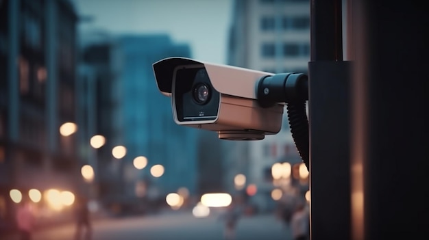 Una cámara cctv con la palabra seguridad en itgenerative ai