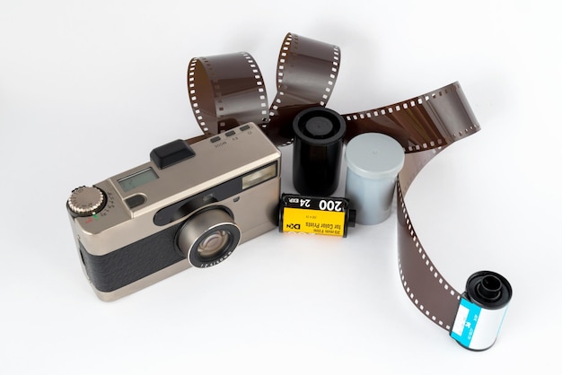 Foto cámara de cine con una película y un reelx9