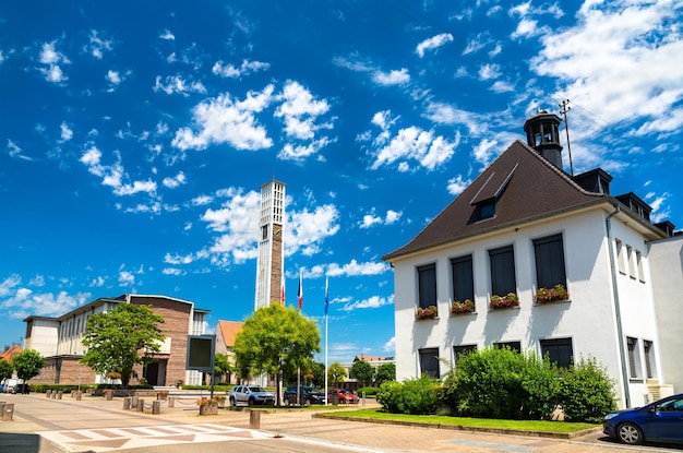 Câmara municipal e igreja de saint michel em rhinau basrhin frança