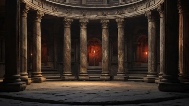 Câmara oculta em um templo romano para discurso filosófico