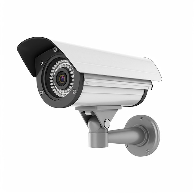 una cámara de seguridad con una cámara conectada a ella