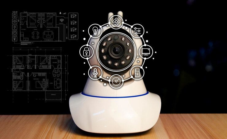 Foto la cámara de seguridad inalámbrica ip wifi admite sistemas de seguridad de tecnología de instalación de internet aplicaciones domésticas inteligentes