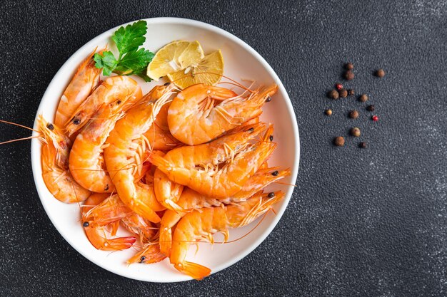 Camarão comida camarão frutos do mar refeição lanche cópia espaço comida fundo rústico