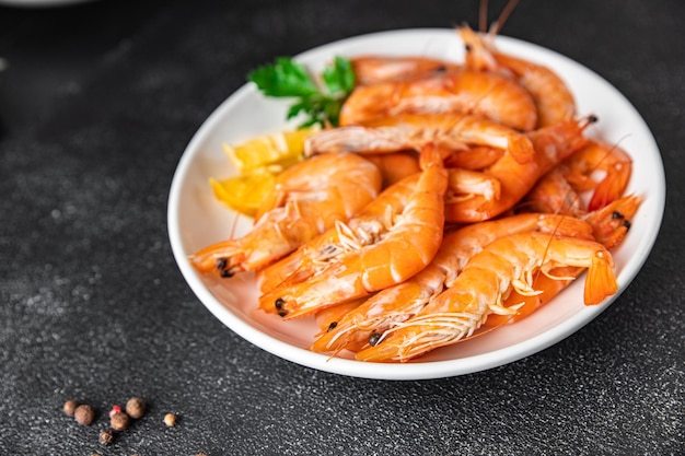 Camarão comida camarão frutos do mar refeição saudável dieta lanche na mesa cópia espaço fundo de alimentos