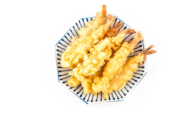 Camarão frito delicioso do tempura da culinária japonesa