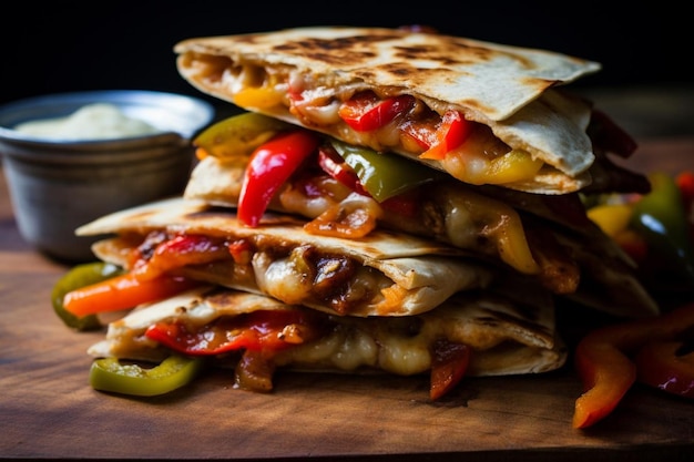 Camarão picante Fajita Quesadillas com Pimenta