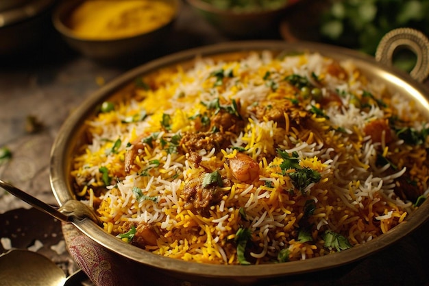 Camarões saborosos e deliciosos biryani