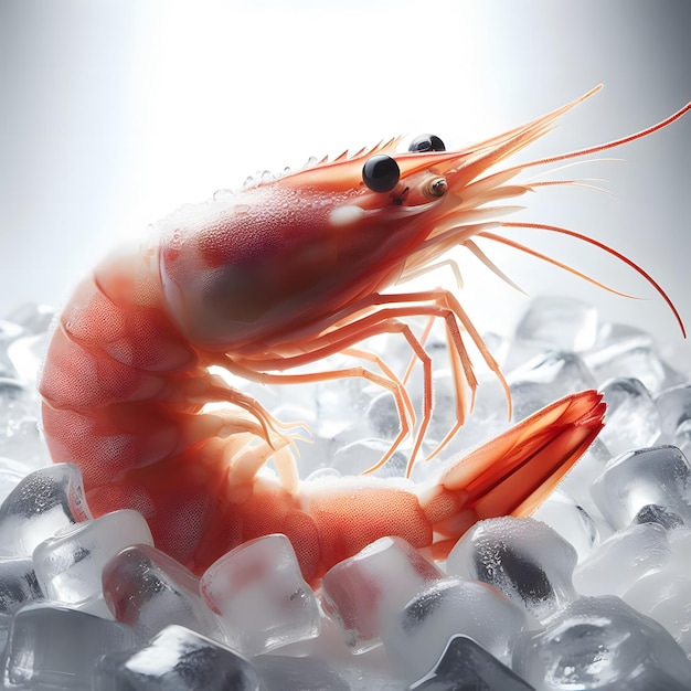 Foto un camarón aislado sobre un fondo blanco
