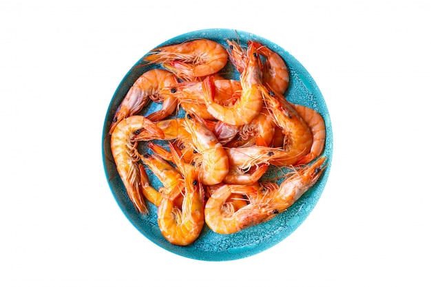 camarones cocidos mariscos listos para comer gambas