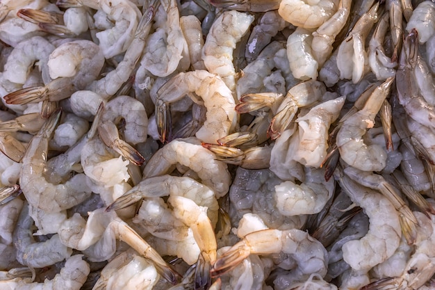 Camarones crudos frescos para cocinar ingredientes marinos