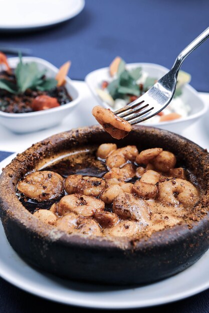 Camarones Fritos De Marisco Con Salsa De Mantequilla