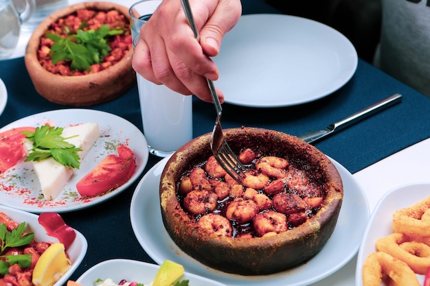 Camarones Fritos De Marisco Con Salsa De Mantequilla