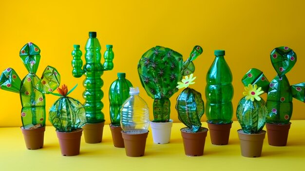 cambiar a cactus reales artificiales mecánicos y artificiales artificiales con plástico de basura