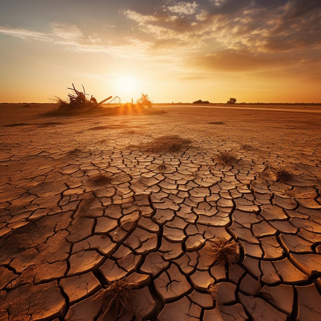 Foto cambio climático calentamiento global sequía