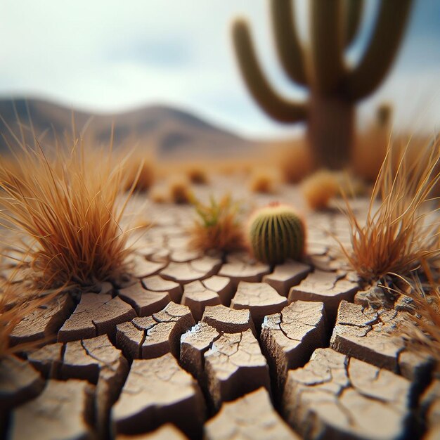 Foto cambio climático con suelo seco