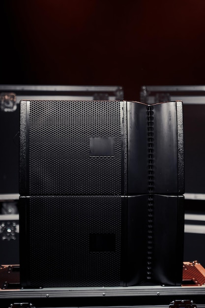 Cambió dos altavoces de sonido en el fondo de cajas con equipo de concierto