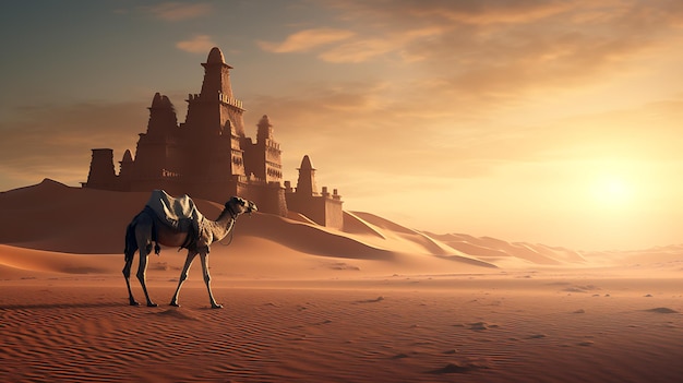Foto el camello en el desierto