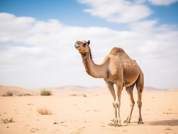 Un camello en el desierto