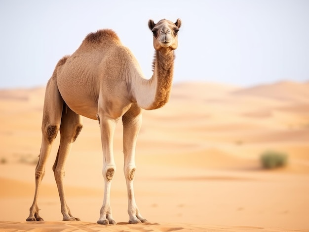 Un camello en el desierto