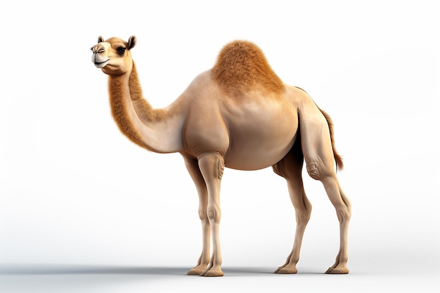 Camello renderizado 3D sobre fondo blanco aislado