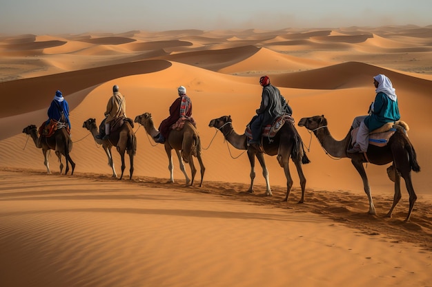 Camellos en un tour por el desierto en marruecos