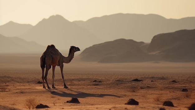 Camelo na paisagem do deserto generativa ai