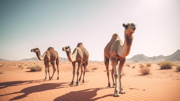 camelos caravana HD 8K papel de parede Banco de Imagem Fotográfica