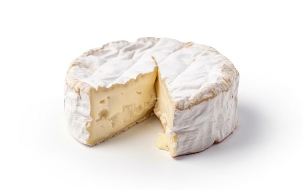 Foto camembert-brie-käse auf weißem hintergrund ai generiert