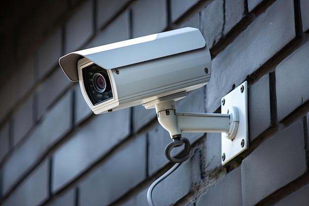 Câmera CCTV na parede garante proteção à propriedade privada