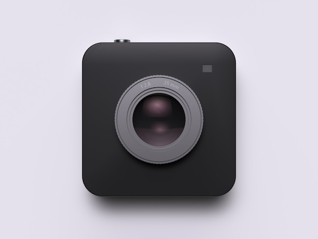 câmera digital renderização 3d tecnologia fotografia conceito