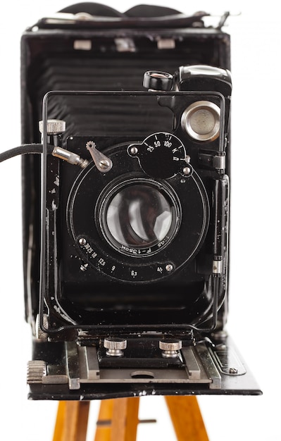 Câmera fotográfica mecânica antiga