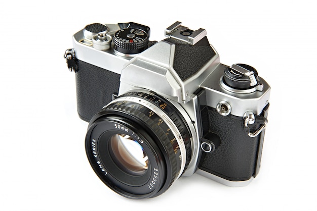 Câmera slr vintage isolada