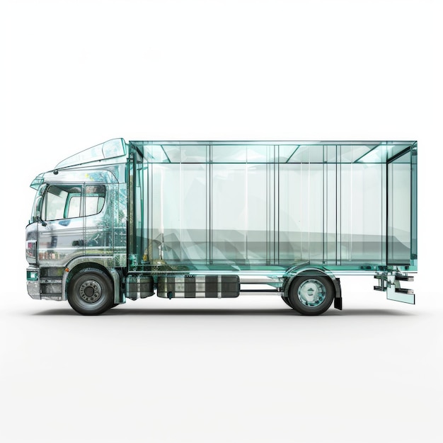 Camião de transporte de vidro isolado