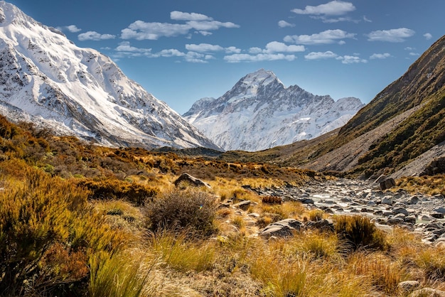 Caminando por la pista de Hooker Valley