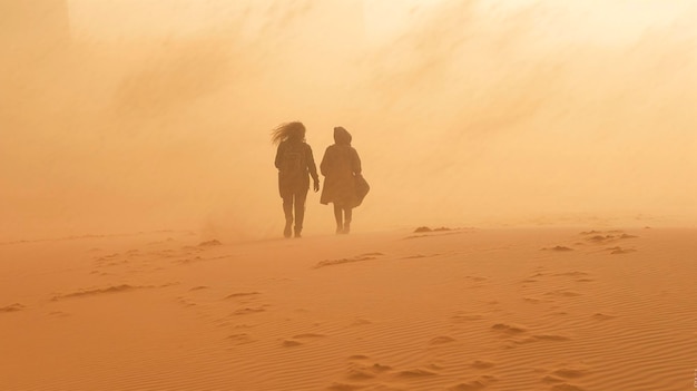 Caminando en una tormenta de arena IA generativa