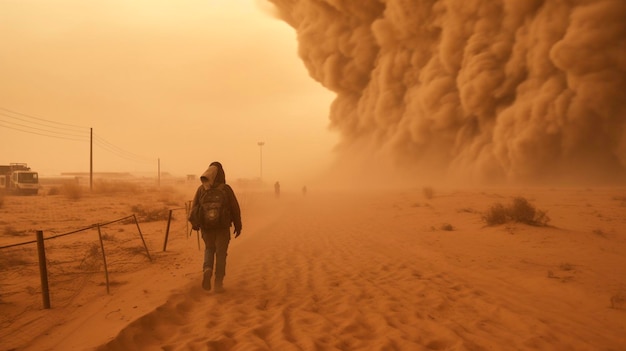 Caminando en una tormenta de arena IA generativa