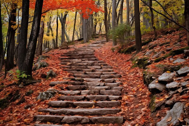 Caminata aventurera durante el otoño