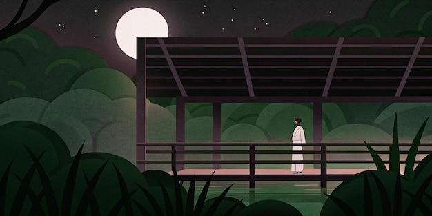 Caminata bajo la luz de la luna