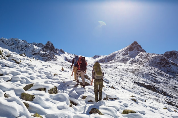 Caminata en las montañas Kackar en el este de Turquía, temporada de otoño.