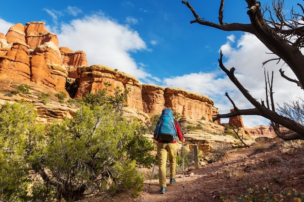 Caminata en las montañas de Utah