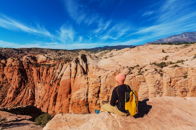 Caminata en las montañas de Utah