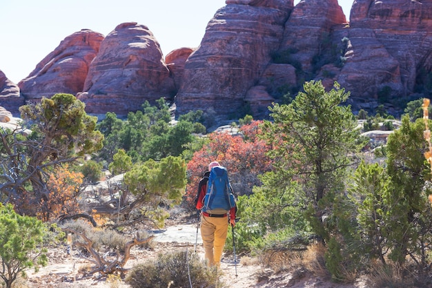 Caminata en las montañas de Utah