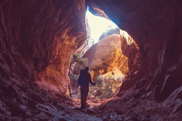 Caminata en las montañas de Utah