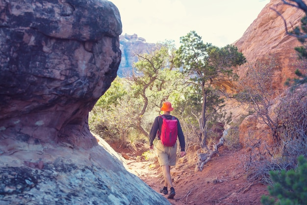 Caminata en las montañas de Utah