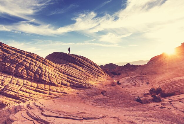 Foto caminhada nas montanhas de utah